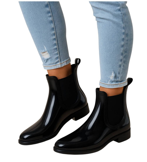 Kalosze damskie czarne gumiaki sztyblety /F2-1 +h2 17980 T21-52/